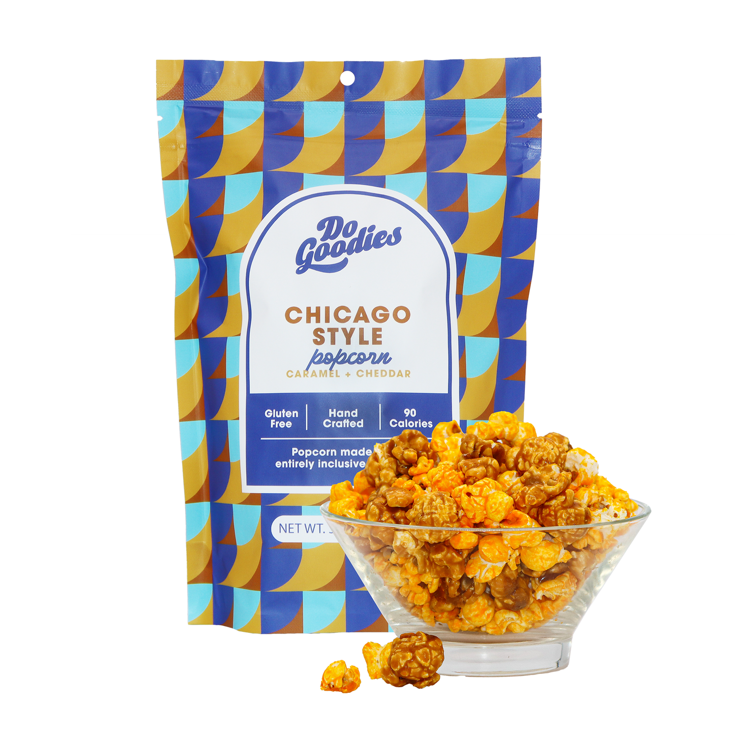 Chicago style popcorn product photo