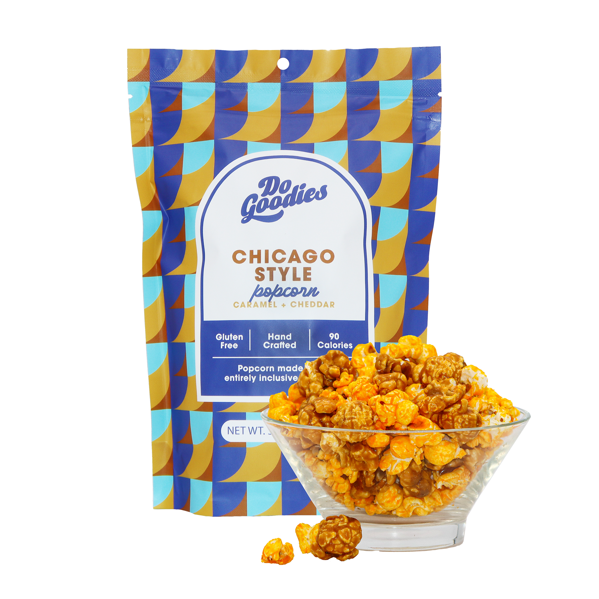 Chicago style popcorn product photo