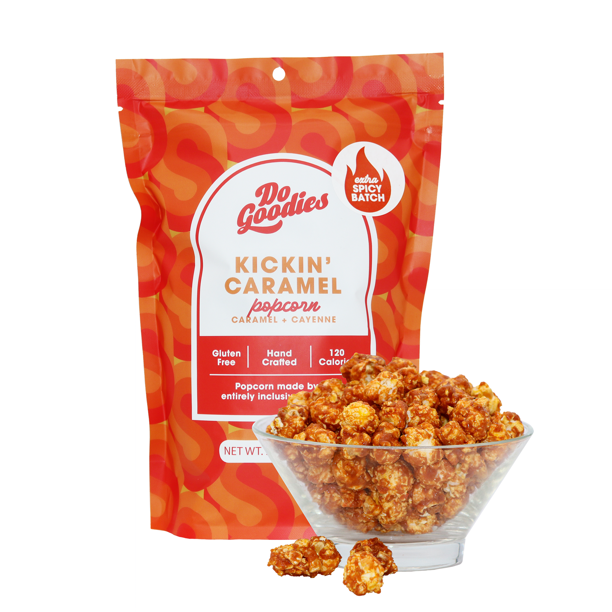 Spicy Caramel popcorn product photo