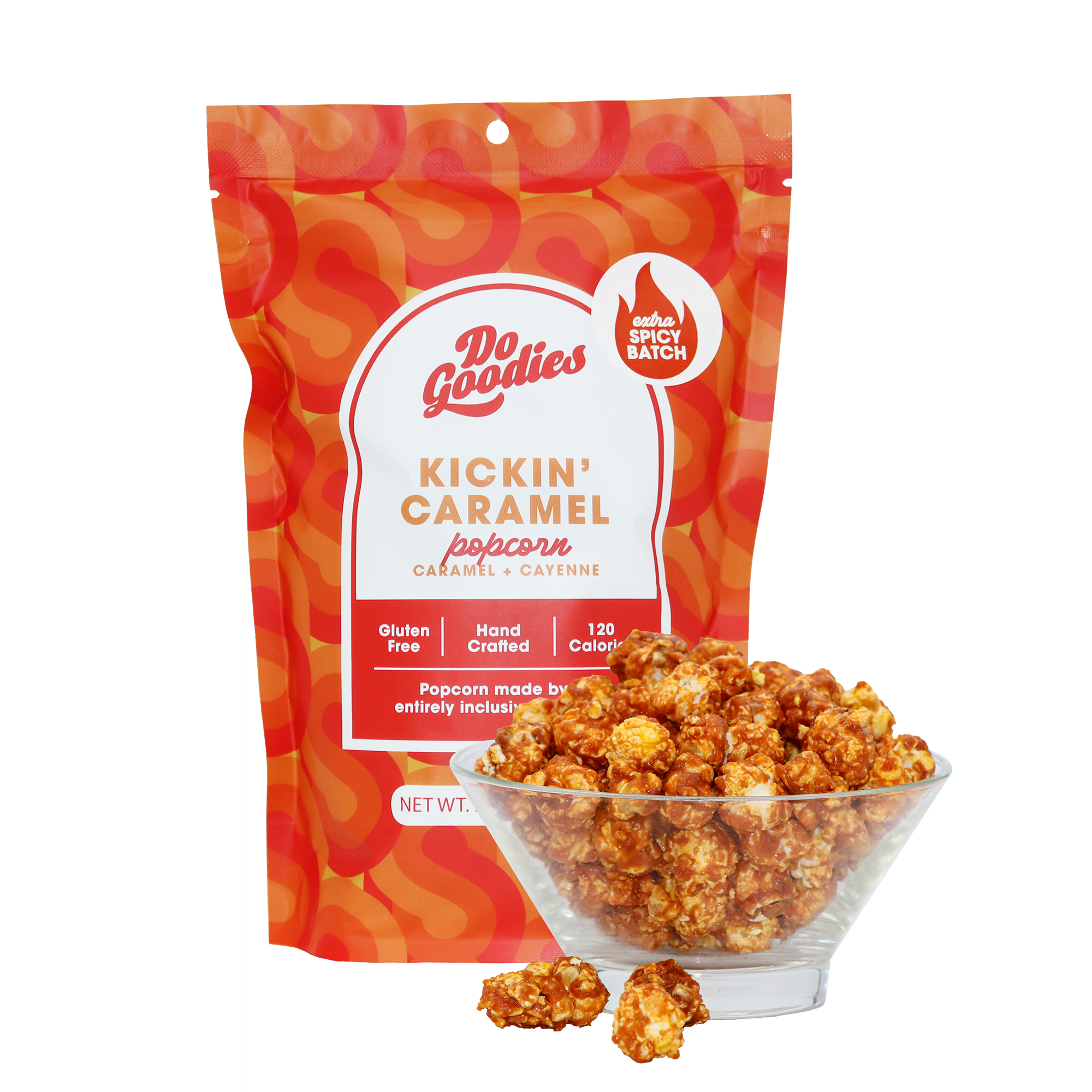 Spicy Caramel popcorn product photo